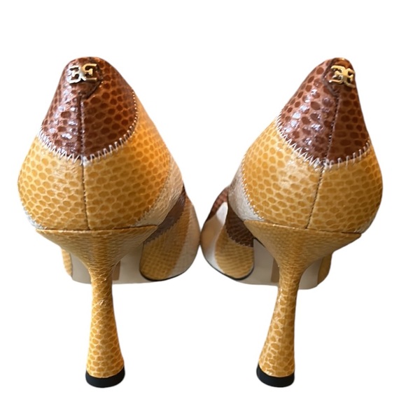 LN Sam Edelman Toni Snakeskin Embossed Colorblock Pumps Heels - 9 - Picture 13 of 16